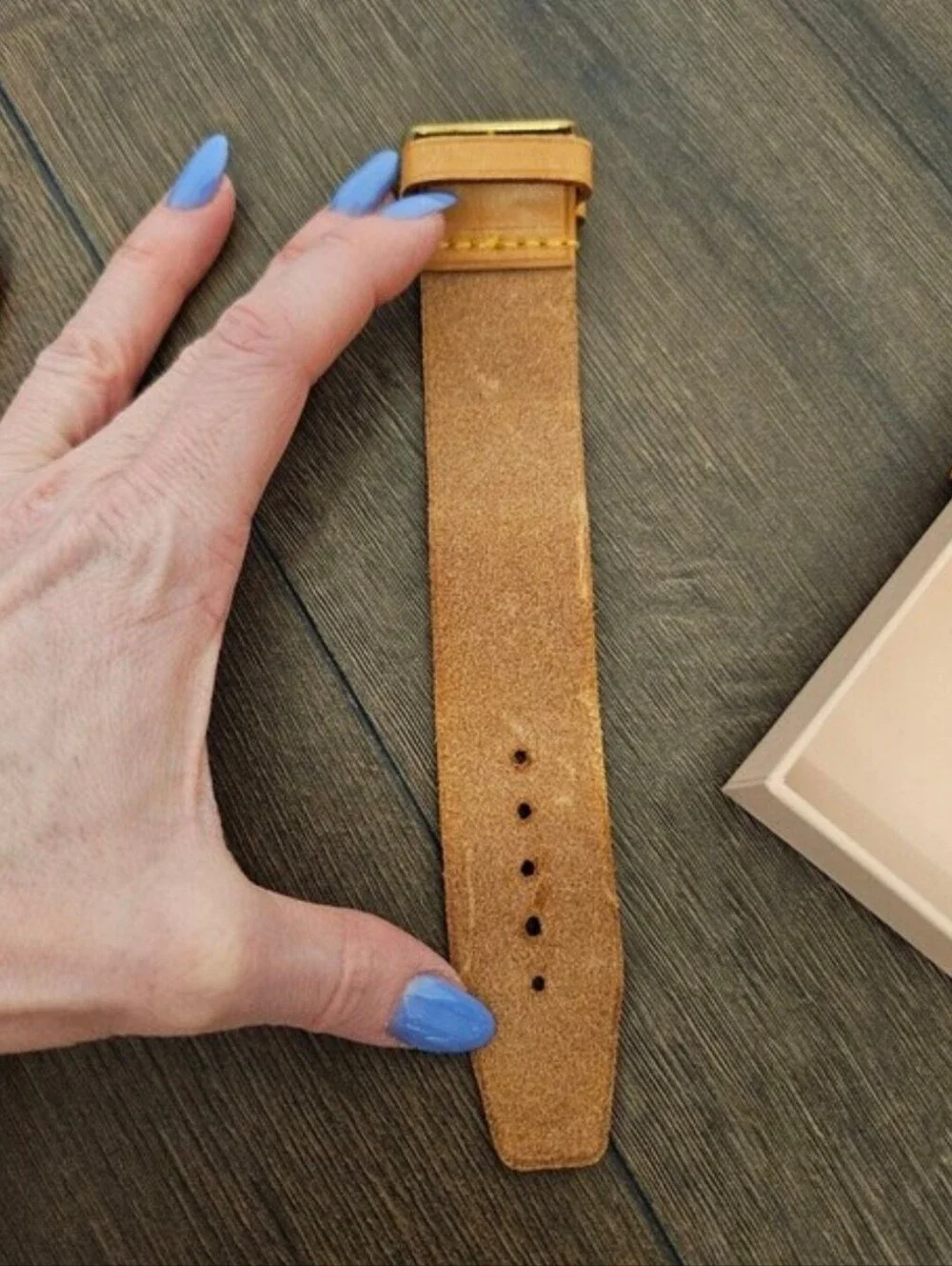Louis Vuitton Vachetta Leather Luggage Tag + Handle Keeper Set w/ Box Vintage